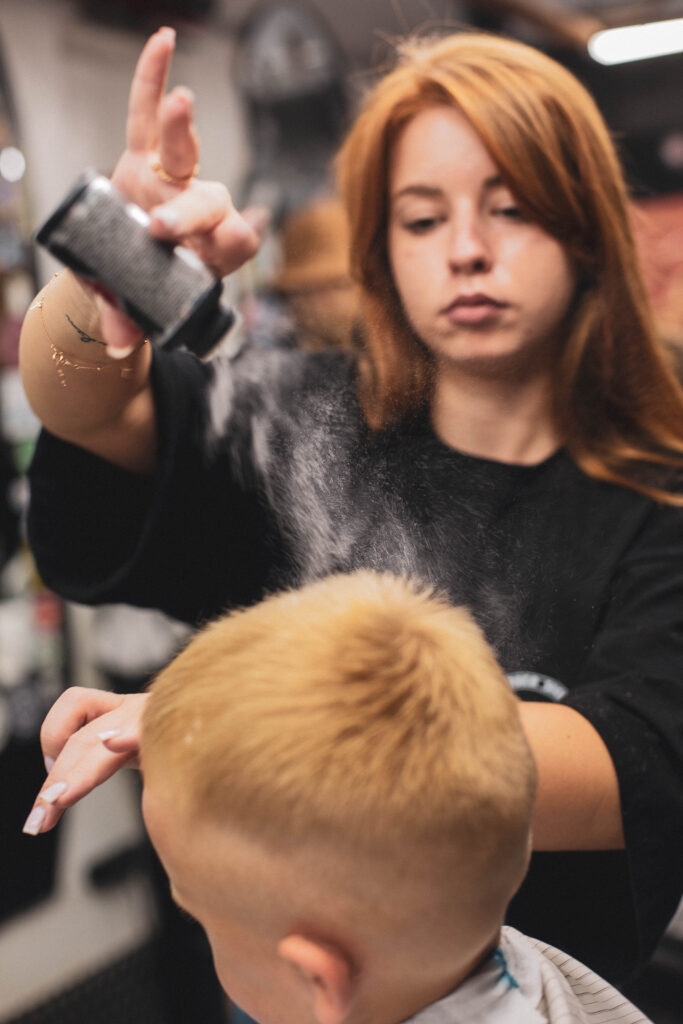 Barber Anastasia — passionate about craft, technique & detail. I specialise in scissors cuts, clean shapes and modern men’s hairstyles. My goal is to design hair with intention, not just “cut” it. Barbering for me is culture, connection and constant evolution — this industry is my lifestyle.